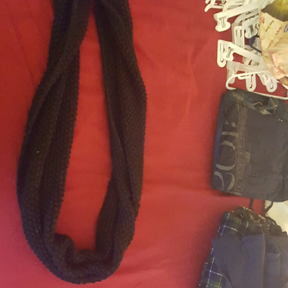 Black knit infinity scarf
